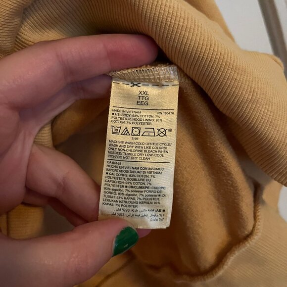 Old Navy Size XXL Mustard Yellow Hoodie - Picture 5 of 5